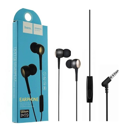 Hoco Universal Wired Earphones M19 Drumbeat with Microphone 3.5mm 1.2m Black